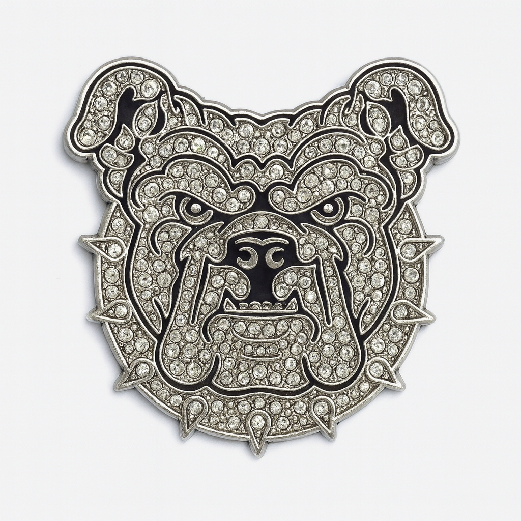 Rhinestone Aggie Bulldog Lapel Pin
