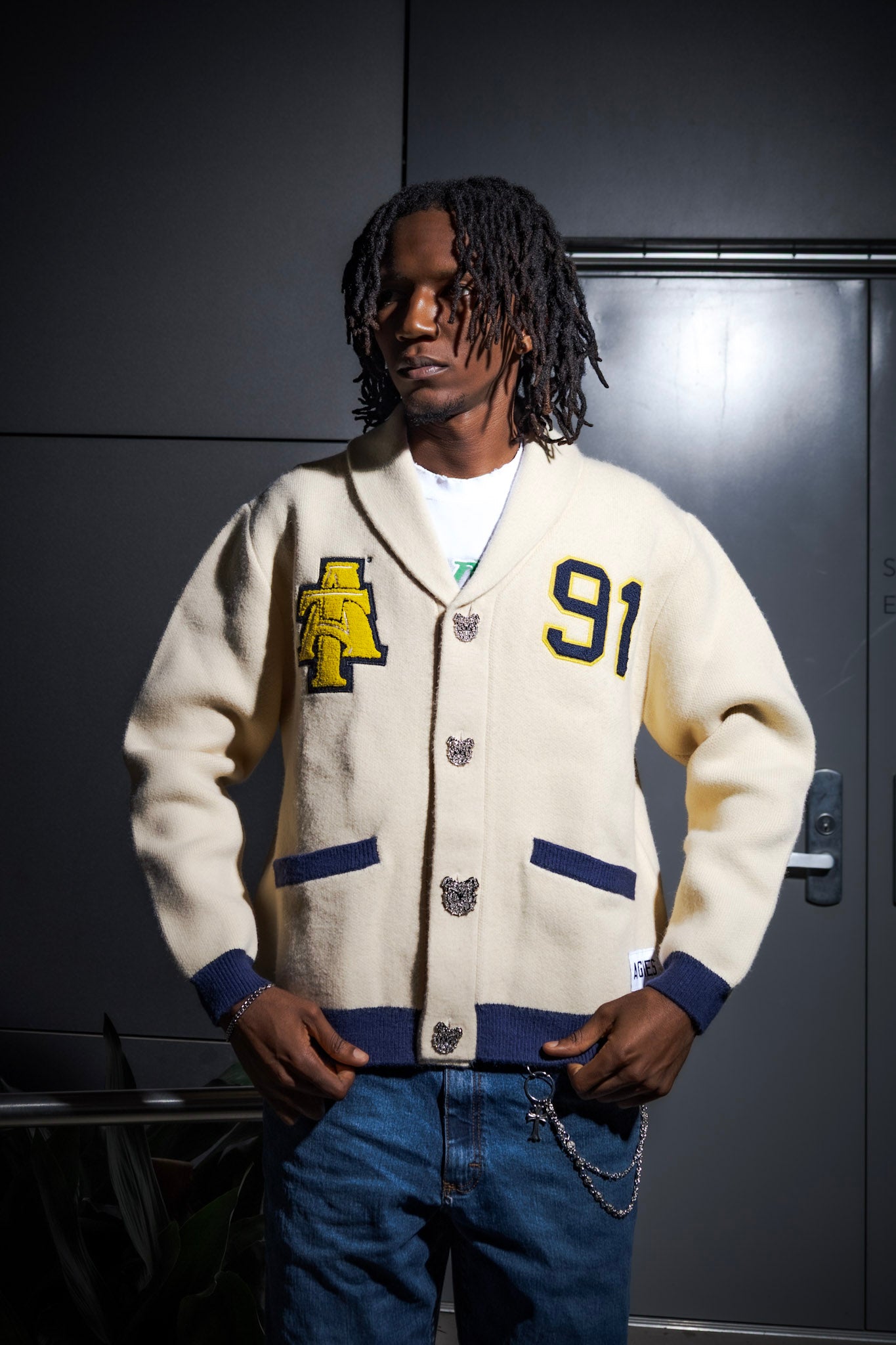 Unisex Cream NC A&T Cardigan | Hall Pass – HallPass.Shop
