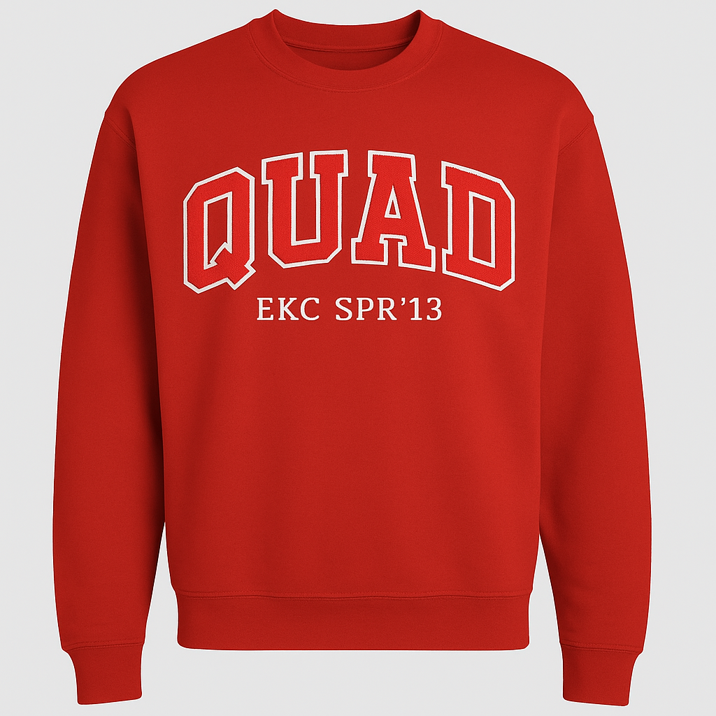 Custom QUAD Red Crewnecks