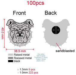 Rhinestone Aggie Bulldog Lapel Pin