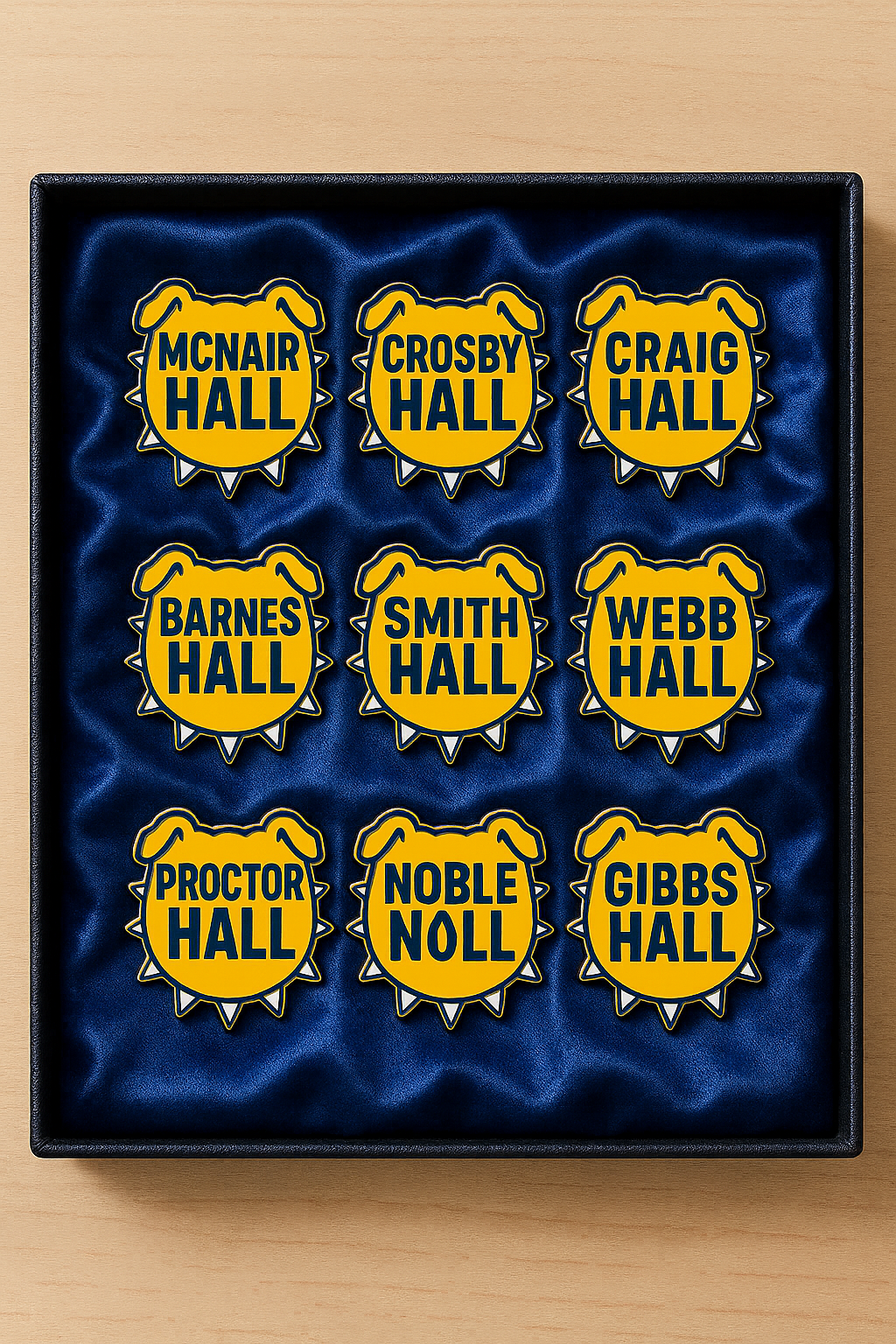 NCAT Academic Halls Bulldog Shaped Lapel Pins