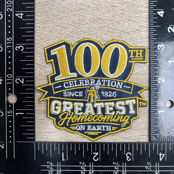 NC A&T 100th Greatest Homecoming Celebration Iron On Embroidered Patch