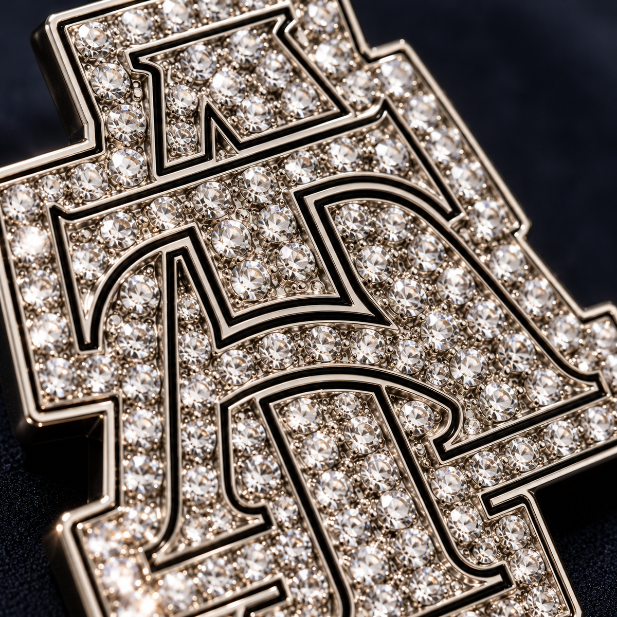 Rhinestone Silver Interlock Lapel Pin