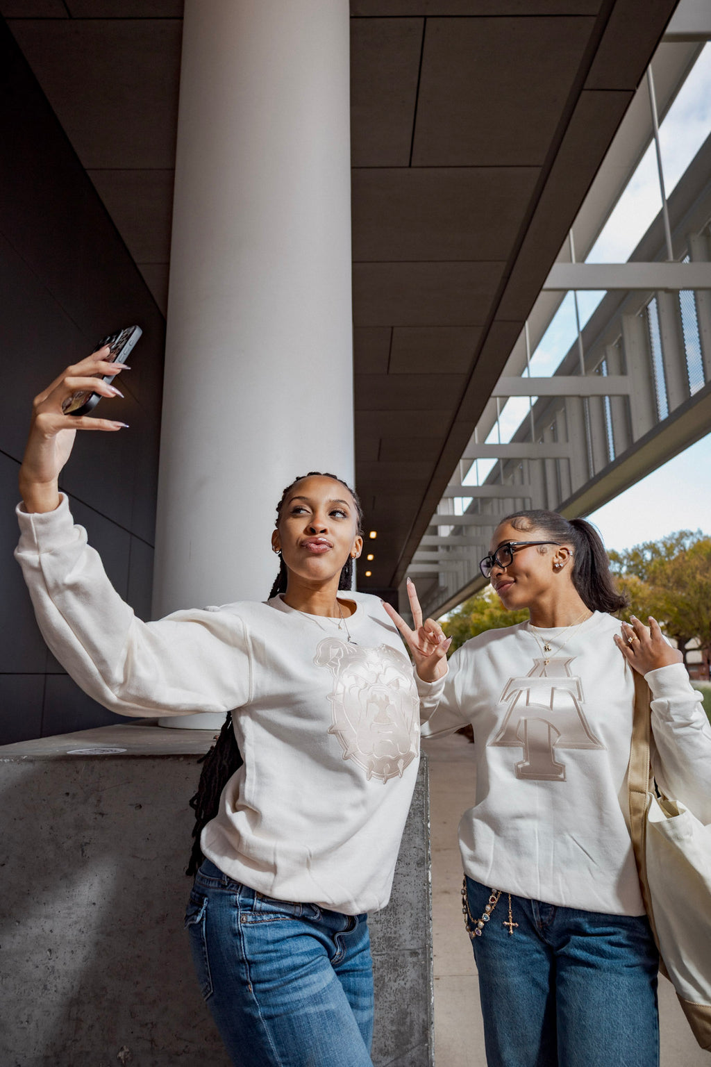 Cream-on-Cream Bulldog Apparel.