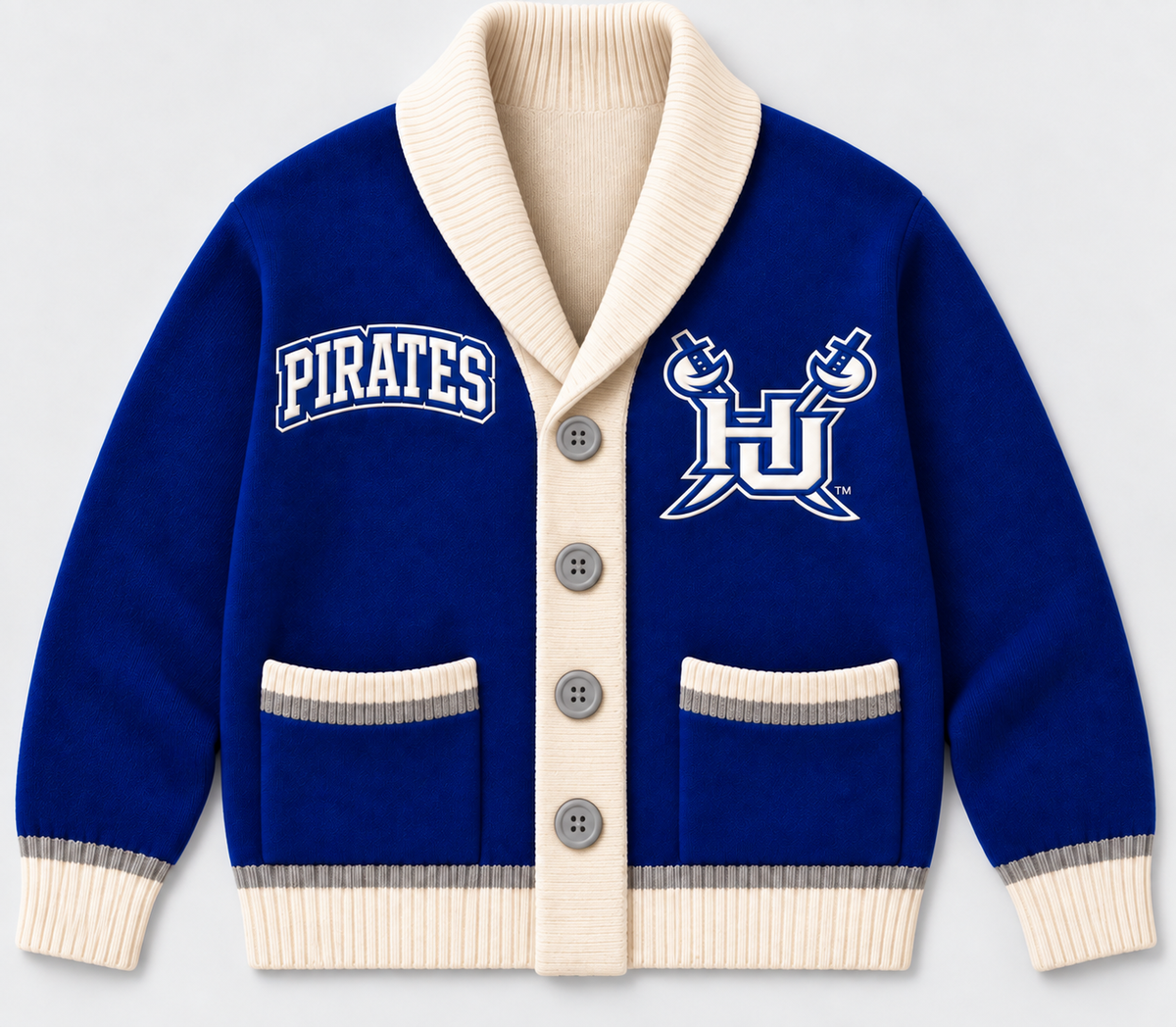 Hampton University Pirates Royal Blue Varsity Cardigan