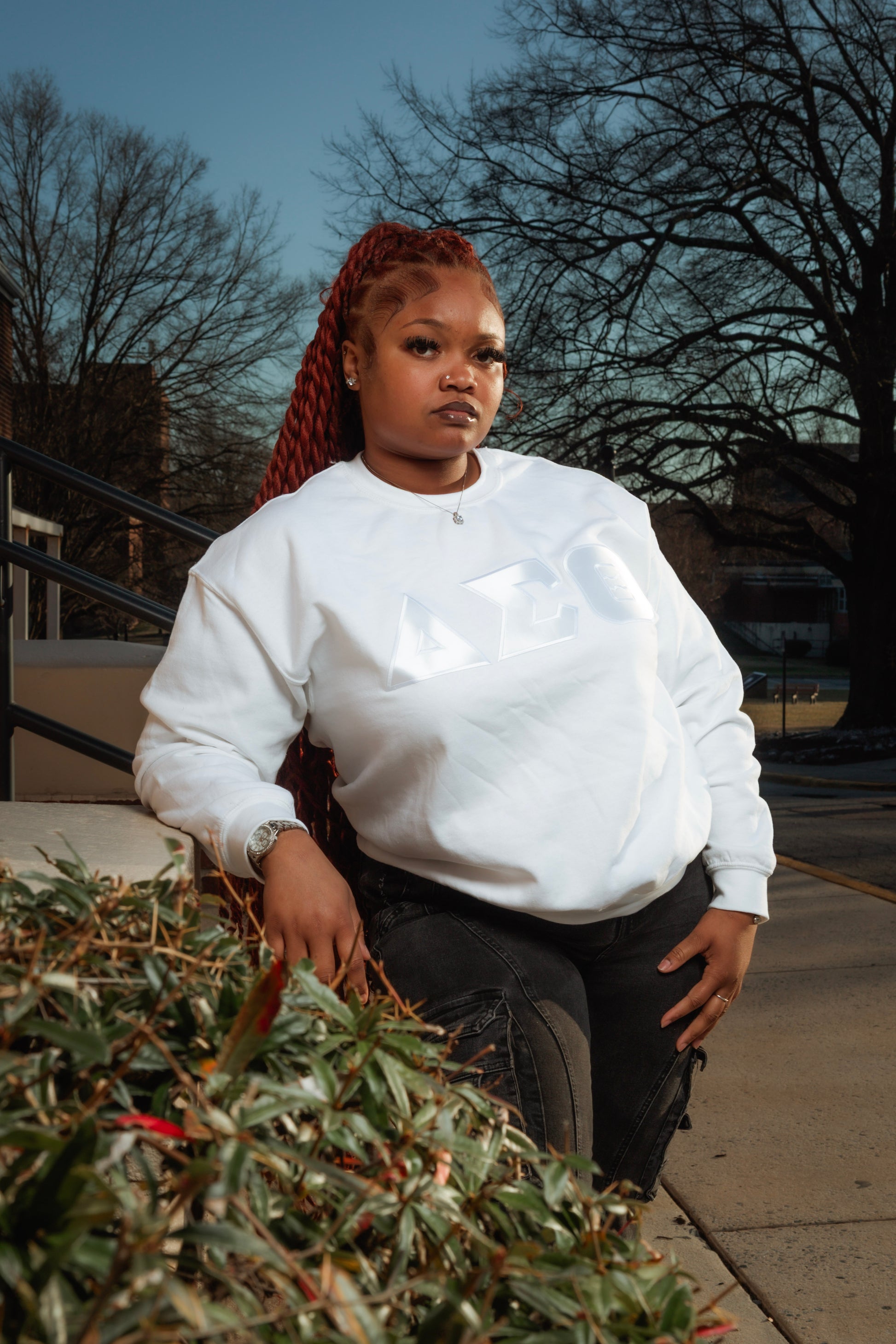 White-on-White DST Greek Letter Apparel