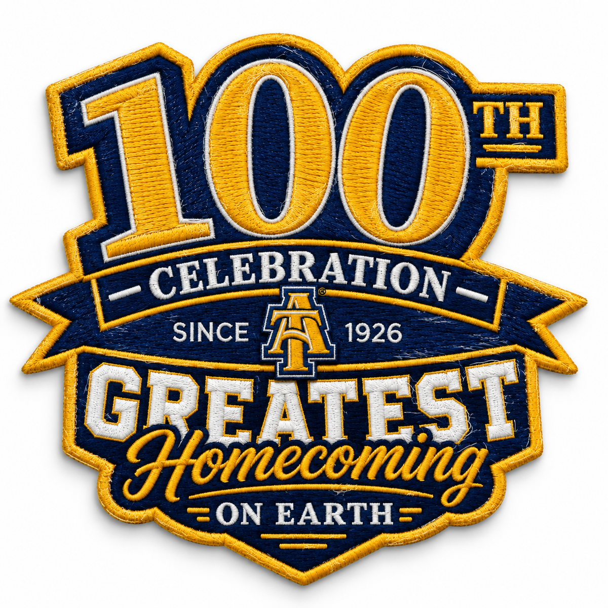 NC A&T 100th Greatest Homecoming Celebration Iron On Embroidered Patch