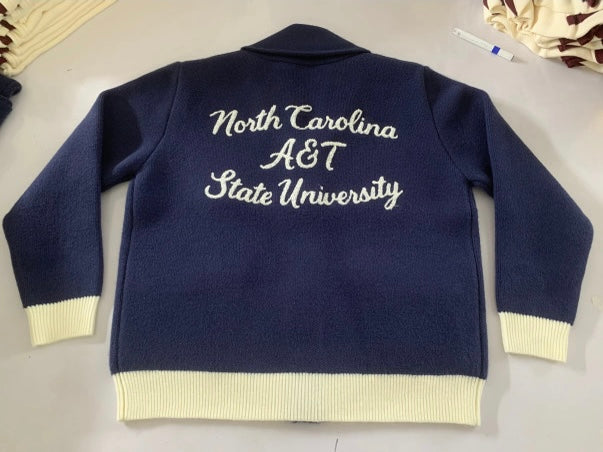 Unisex Navy and Cream Cardigan (PRE ORDER)
