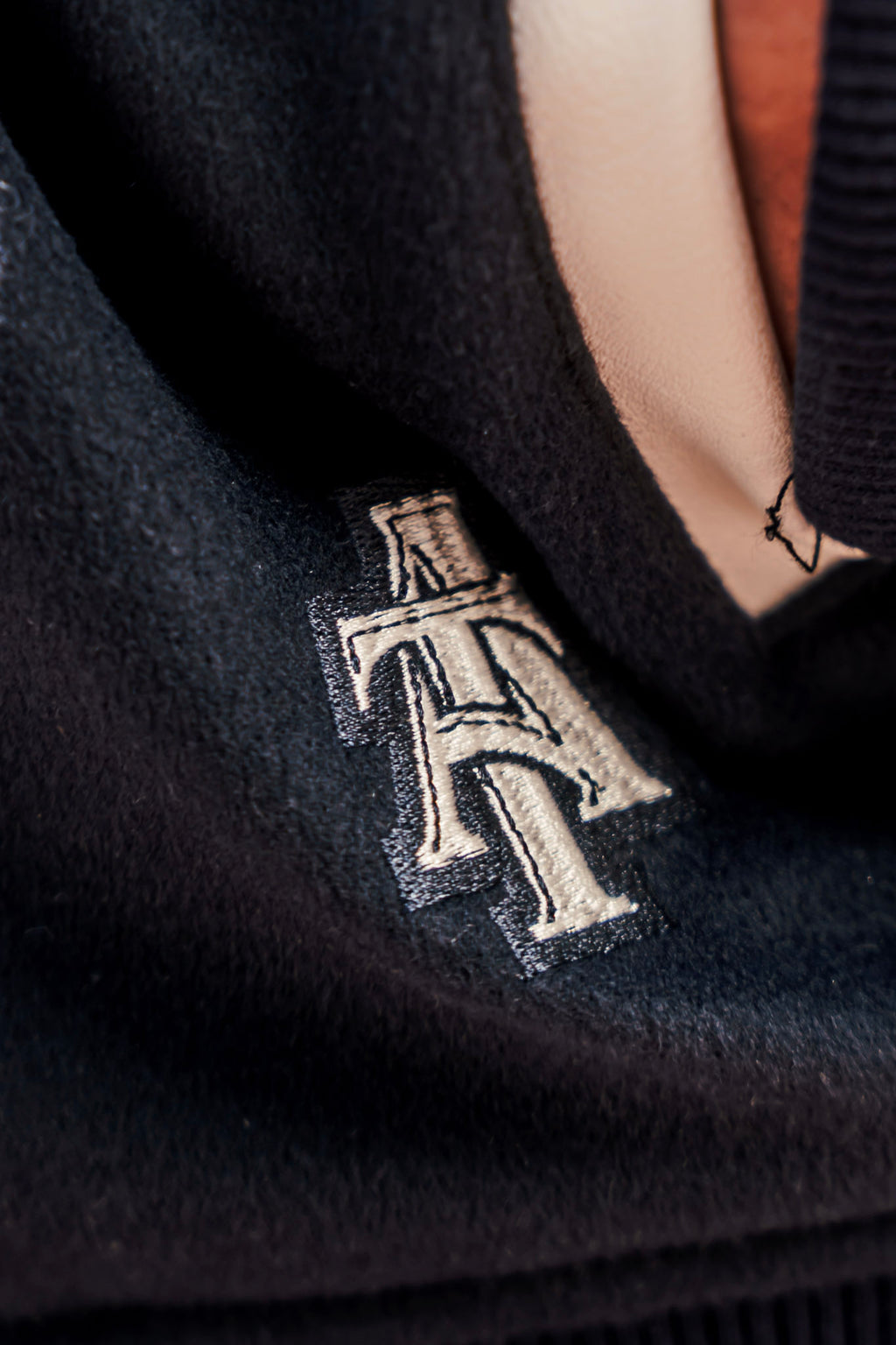 Crop Navy and Cream Aggies Varsity Jacket