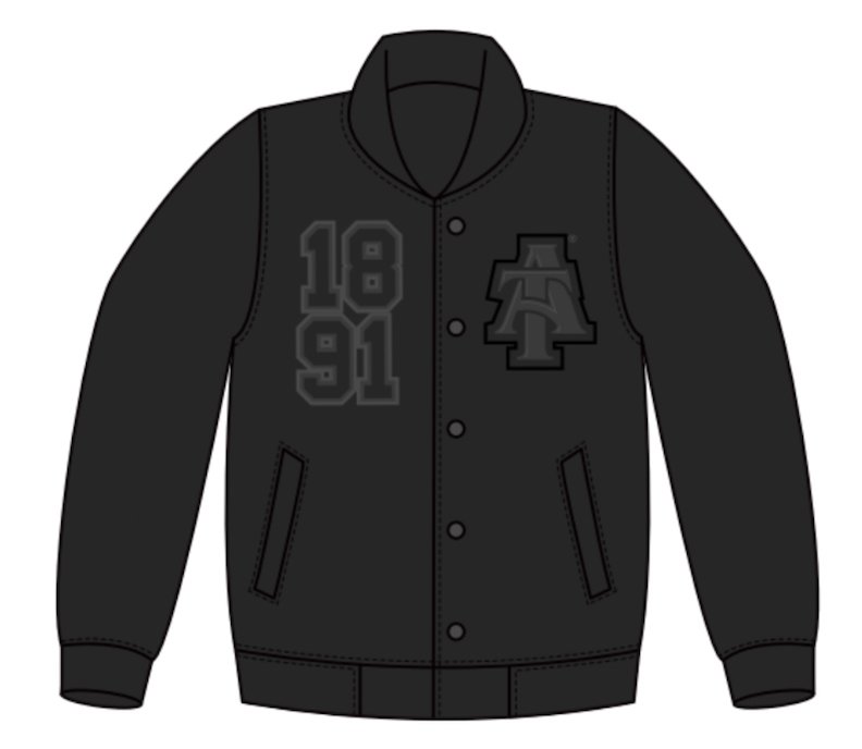Black Aggie Bulldog Varsity Jacket