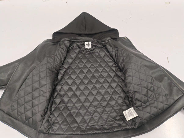 Black-on-Black Biker Varsity Jacket (PRE ORDER)