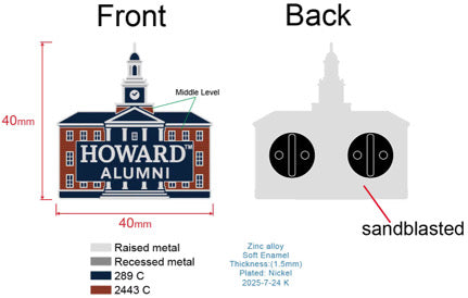 Howard University Founders Library Lapel Pin