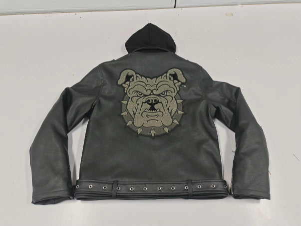 Black-on-Black Biker Varsity Jacket (PRE ORDER)