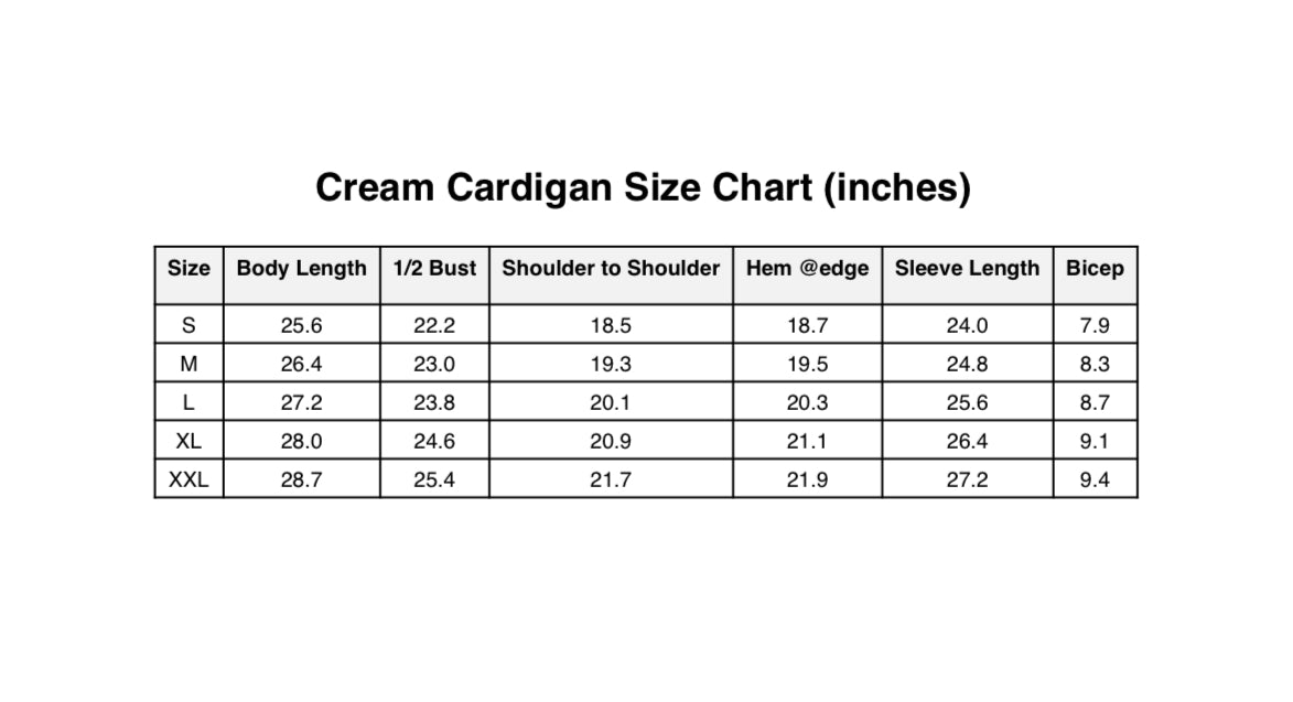 PRE ORDER ONLY Unisex Cream Cardigan