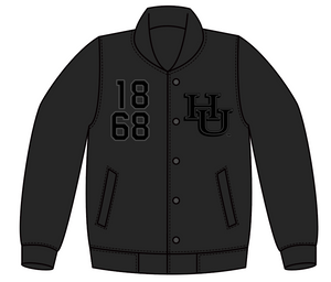 Black Hampton Pirates Bulldog Varsity Jacket