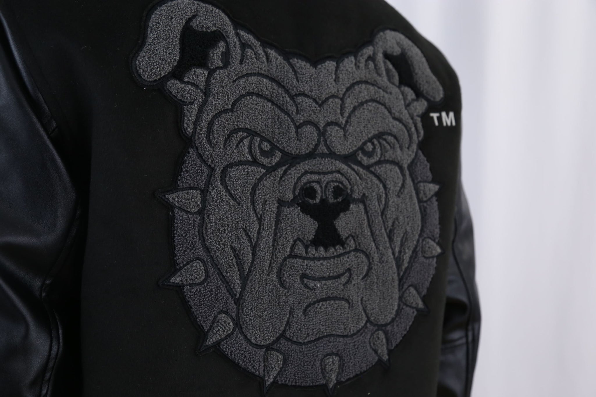 Black Aggie Bulldog Varsity Jacket