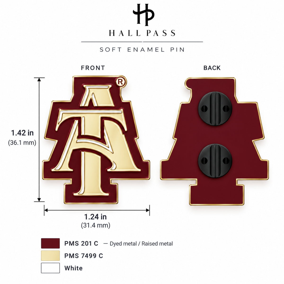 A&T Interlock Lapel Pins