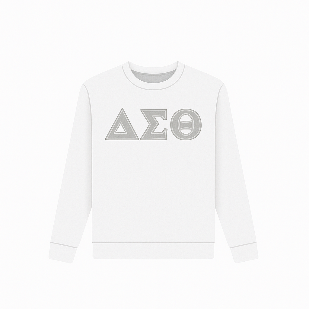 White-on-White DST Greek Letter Apparel