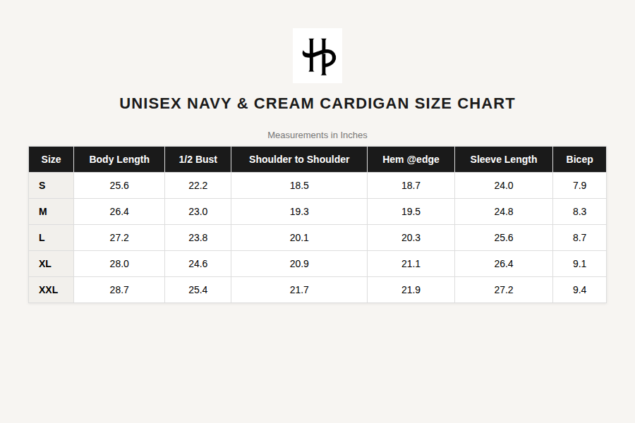 Unisex Navy and Cream Cardigan (PRE ORDER)