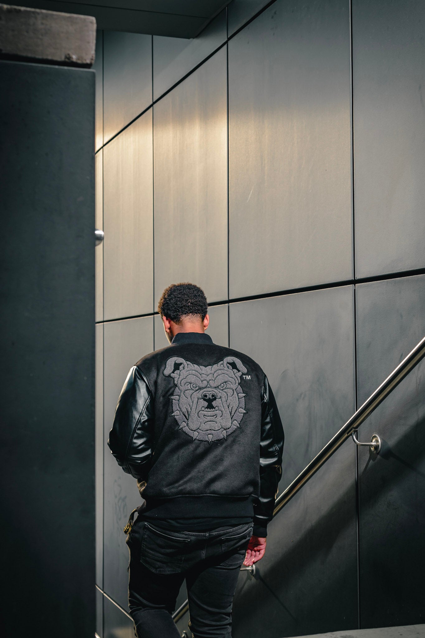 Black Aggie Bulldog Varsity Jacket