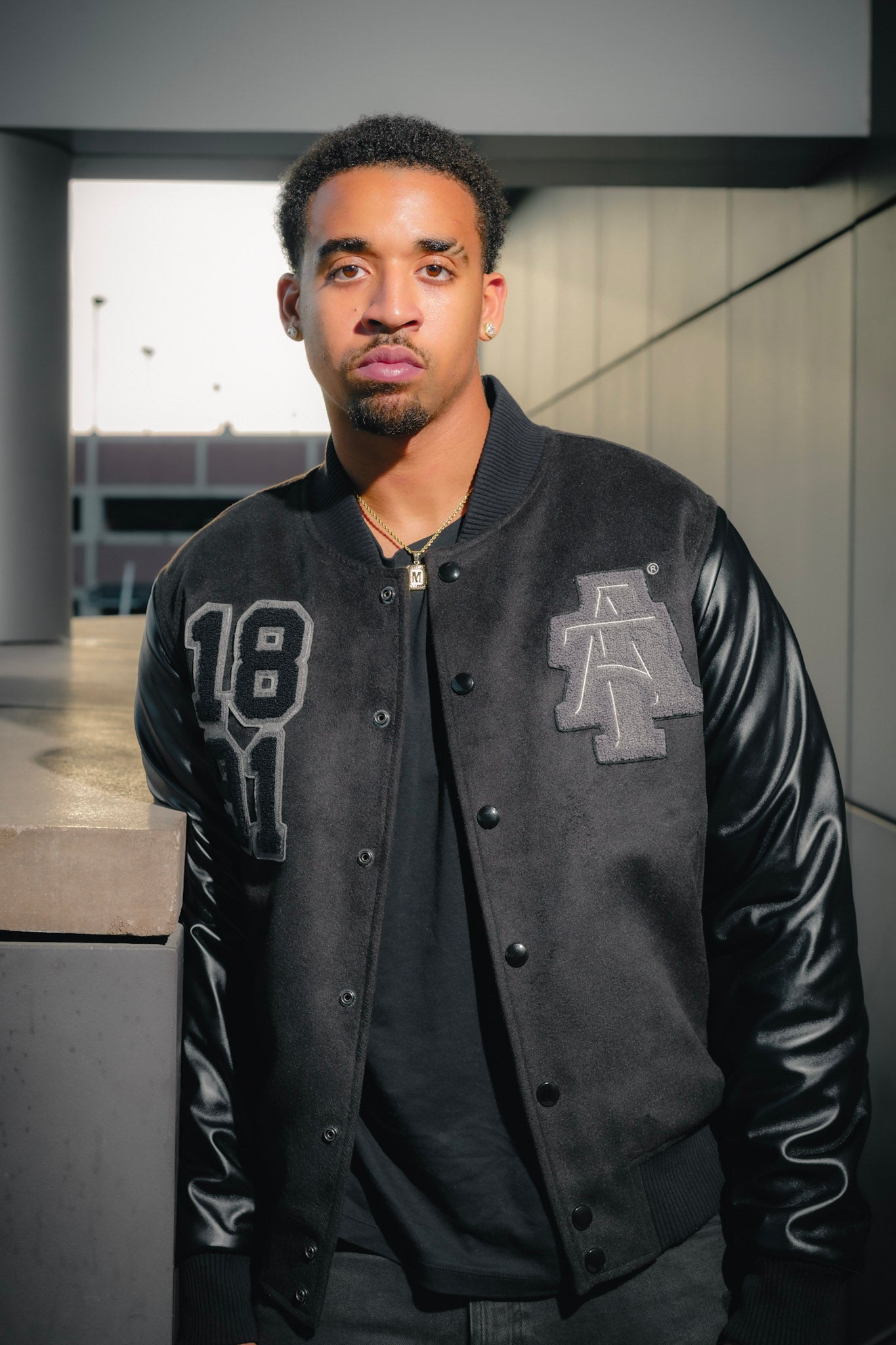 Black Aggie Bulldog Varsity Jacket